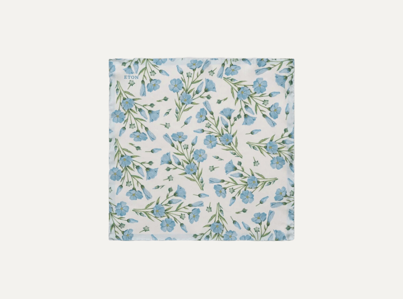 White Floral Silk Pocket Square