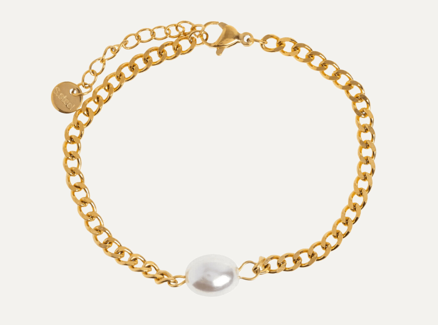 Estelle - Pearl Chain Bracelet Stainless Steel