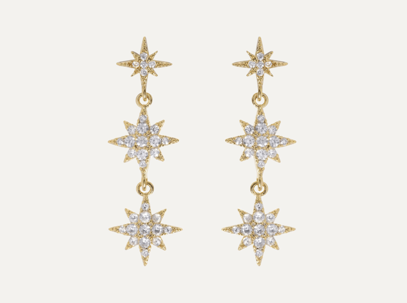 Aurora - Dangling Crystal Star Stud Earrings