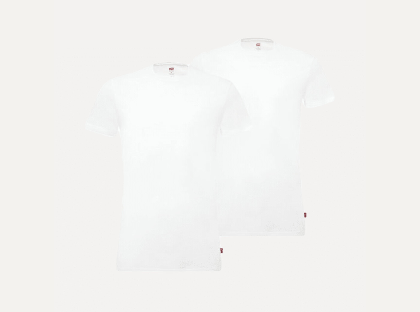 Levis Men 2pk Solid Crew T-Shirt White Large