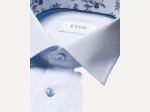 White Floral Print Effect Solid Signature Twill Shirt