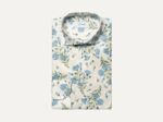 White Melange Floral Signature Twill Shirt