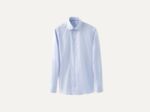 White Textured Twill Shirt - Single Cut Away