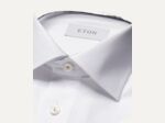 White Geometric Effect Signature Twill Shirt