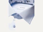 White Floral Print Effect Solid Signature Twill Shirt