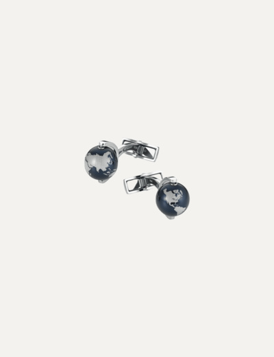 Montblanc cufflinks in steel with aluminium globes