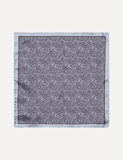 Dark Blue Paisley Silk Pocket Square