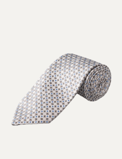 Light Blue Floral Silk Tie