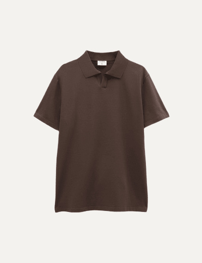 Stretch cotton polo t-shirt