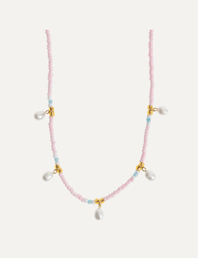 Fanny - Pearl and Colorful Bead Summer Necklace