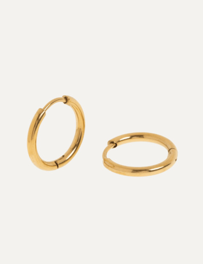 Harper - Basic 16 mm Hoop Earrings Stainless Steel - Gold