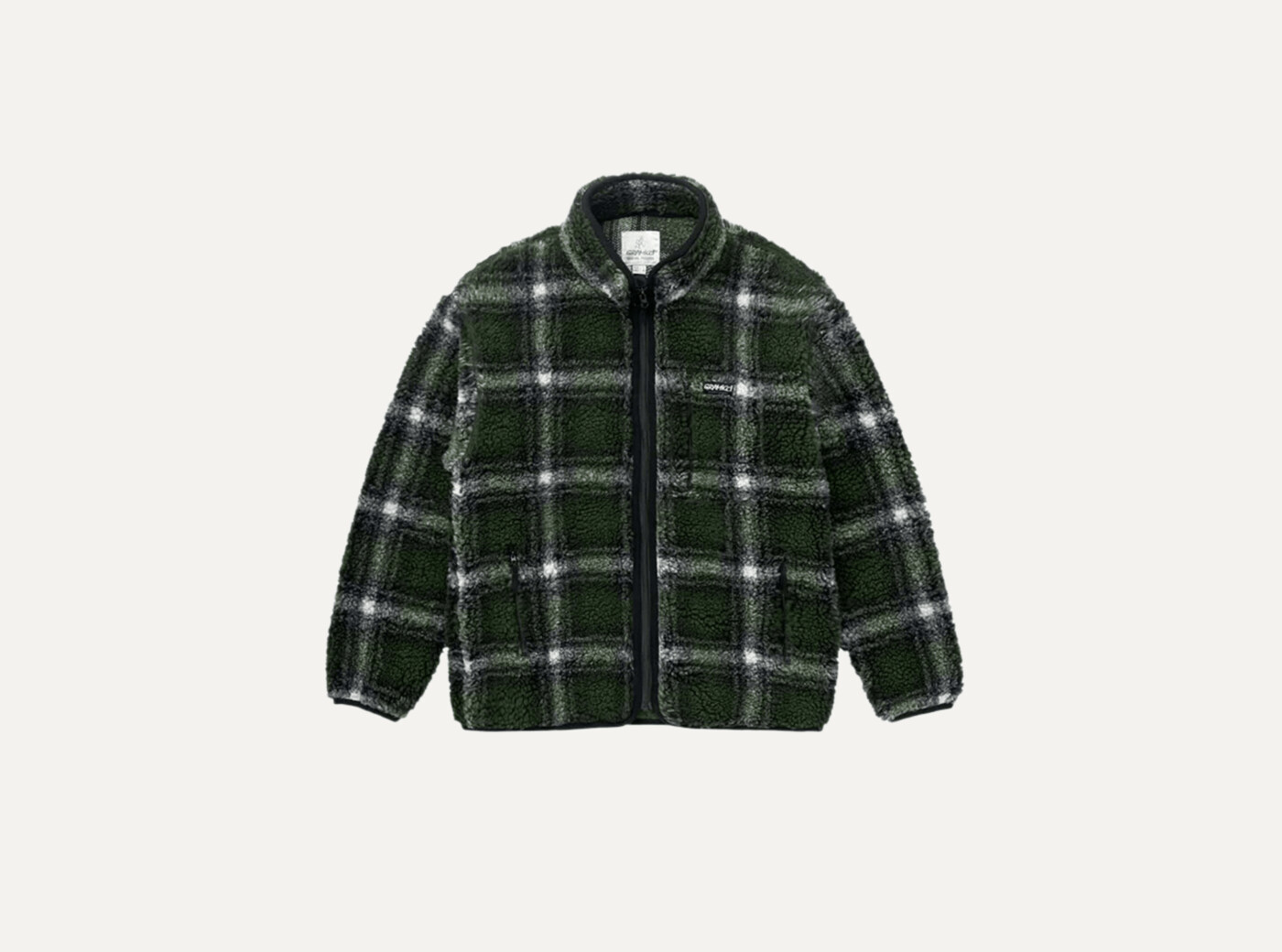 Shadow plaid sherpa jacket