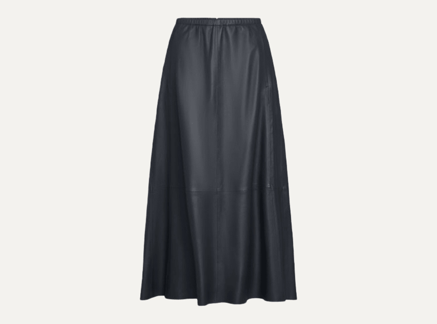 MID RISE LEATHER GATHERED SKIRT