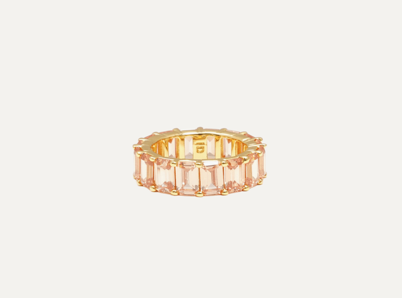 Chunky colorful ring beige gold