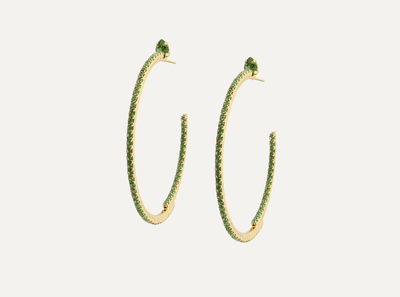 CRYSTAL LOOP EARRINGS GOLD