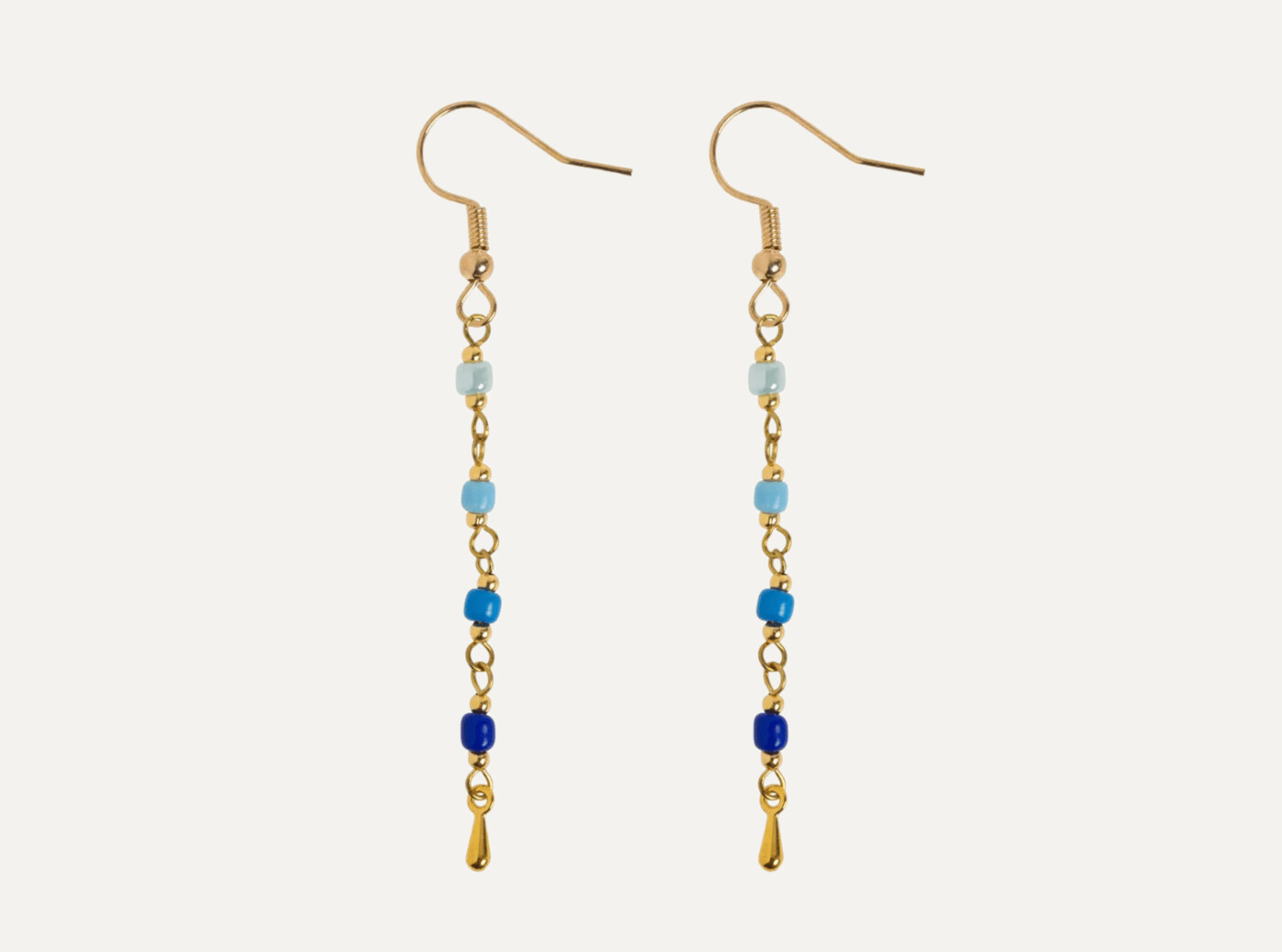 Jasper Bead Stainless Steel Earrings - Blue