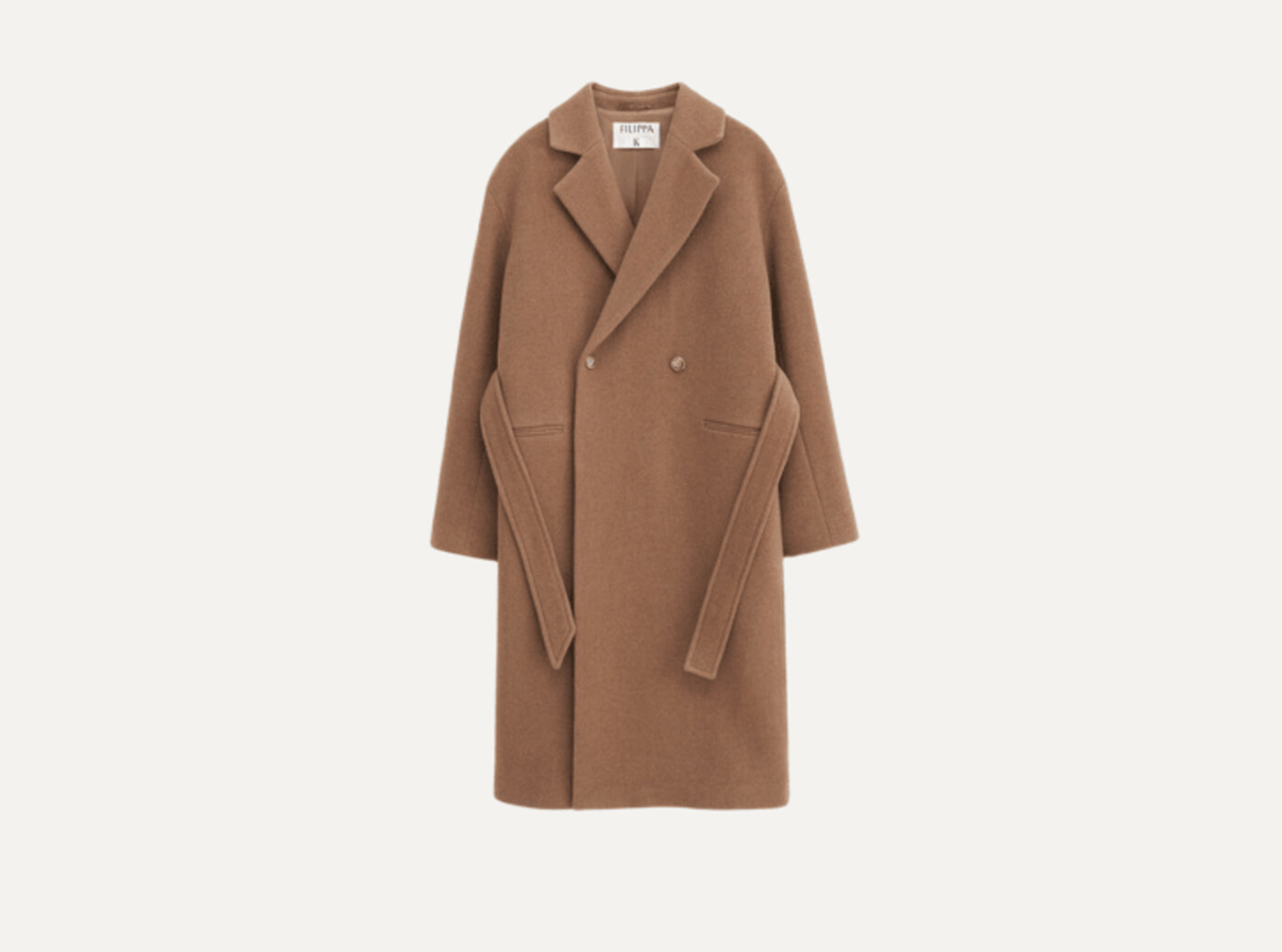 Soft wool belted coat