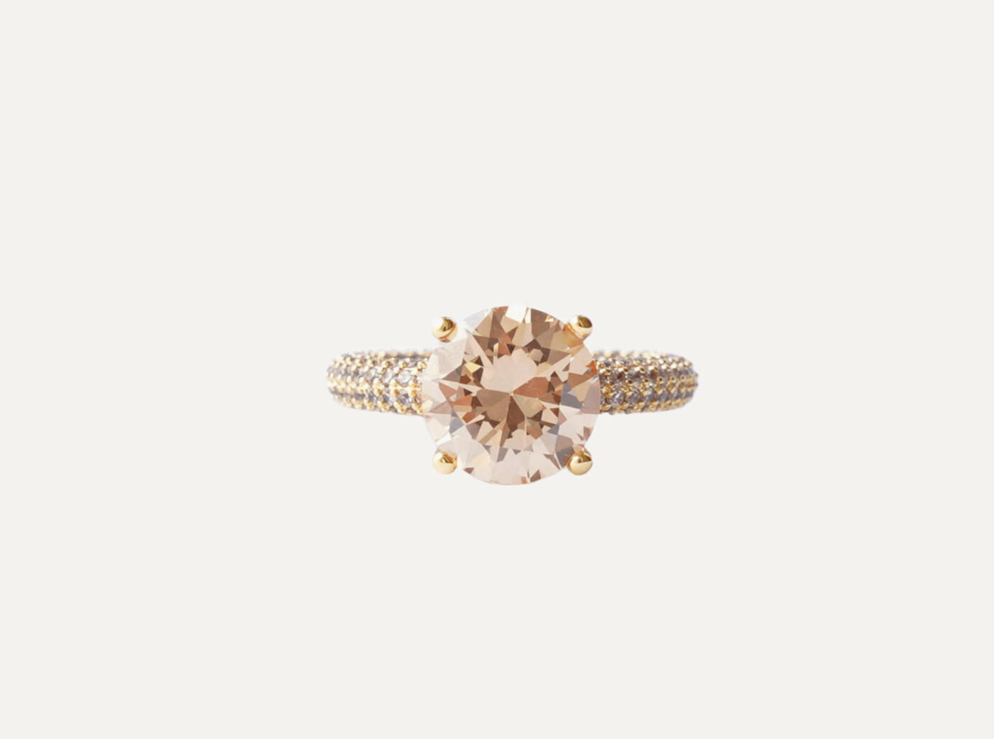 Mega circle ring beige gold