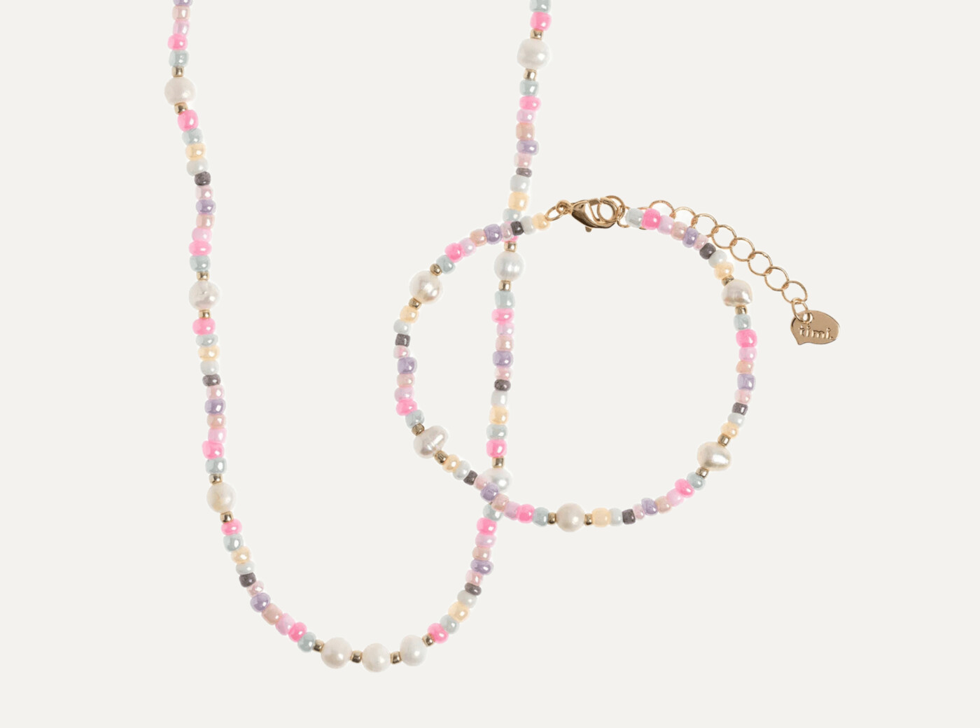 Tess - Pastel Bead and Pearl Necklace