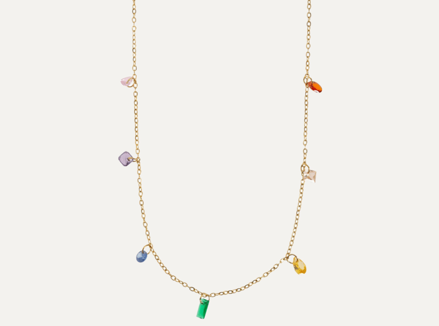 Sky - Multi Colored Chain Necklace Stainless Steel