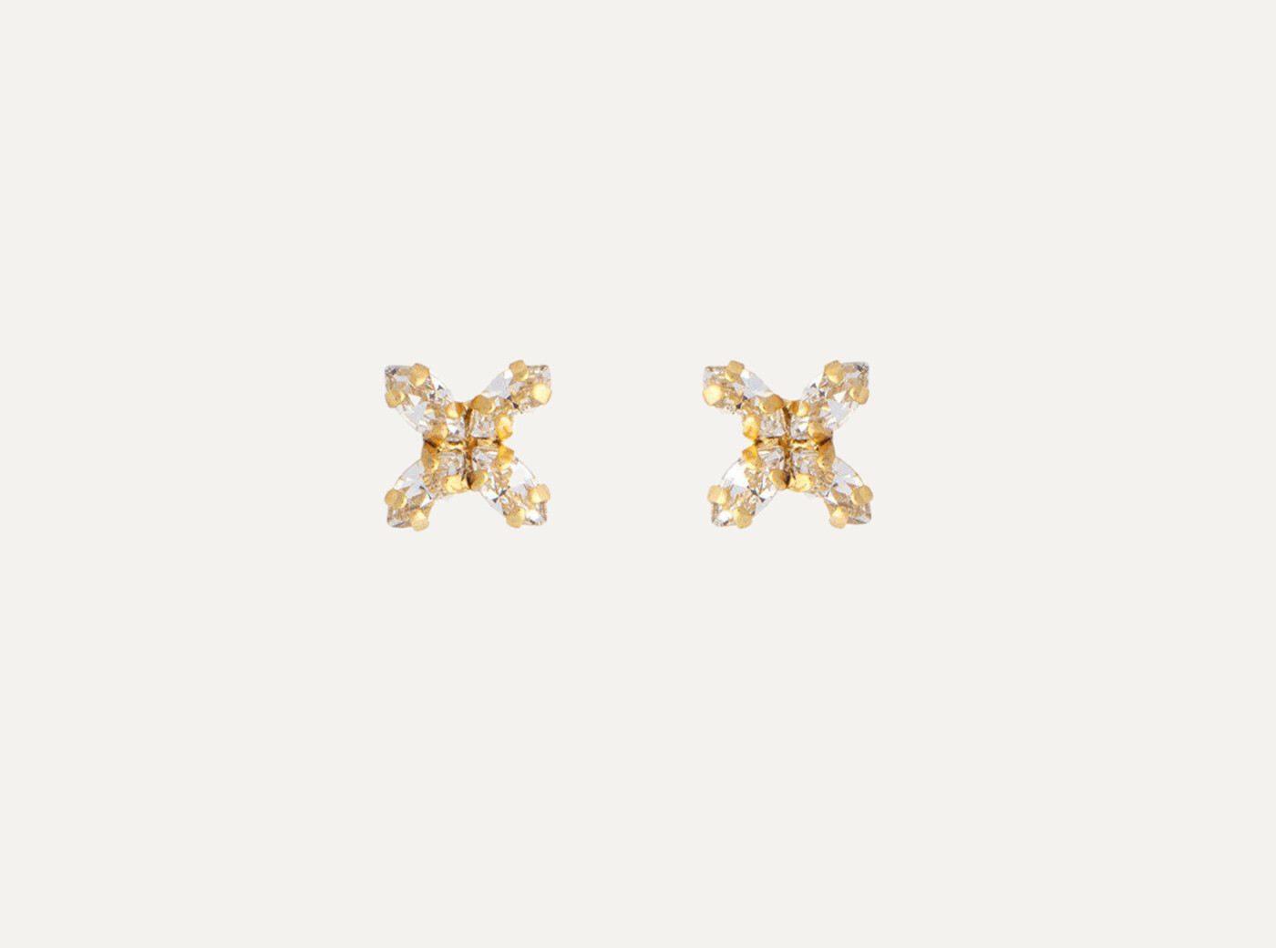 CRYSTAL MINI STAR EARRINGS GOLD