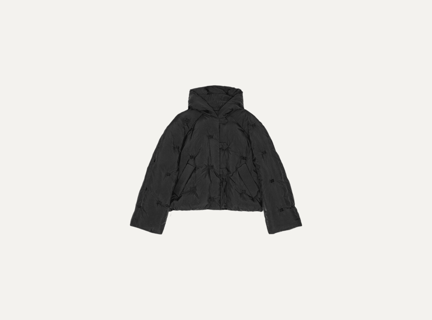 Nylon Tech Puffer Short Jacket