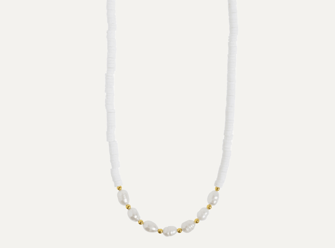 Zora - Pearl White Bead Necklace