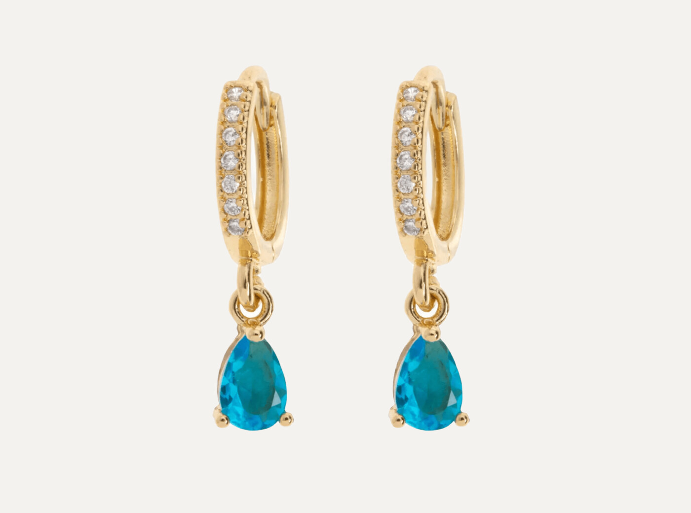 August - Blue Crystal Hoop Earrings