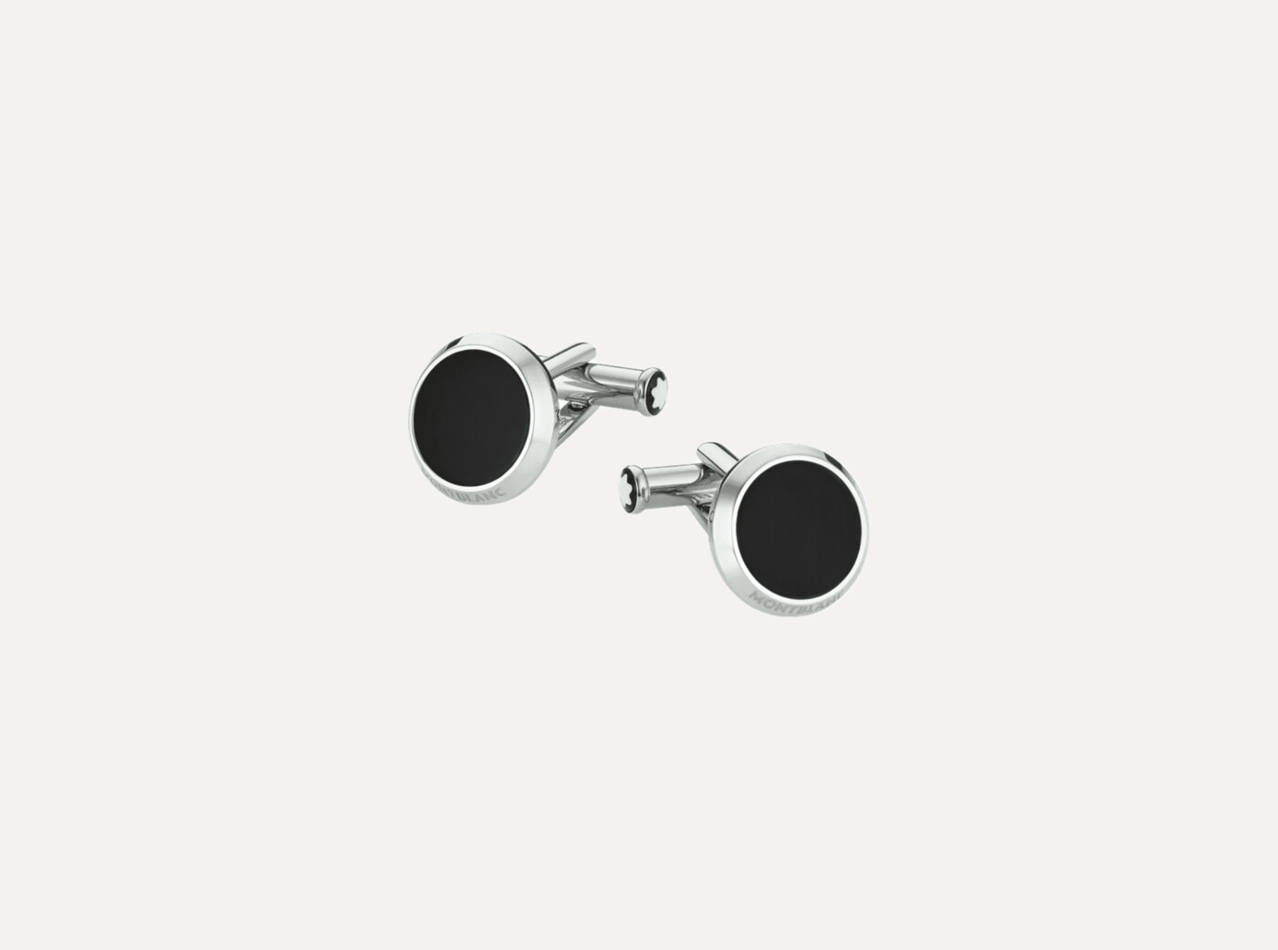 Montblanc cufflinks in steel with onyx