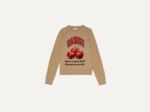 Graphic Wool Mix Cherry Crewneck