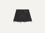 Fringed Tweed Mini Skirt