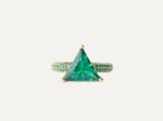 Mega triangle ring green gold