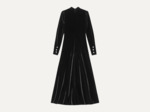 Velvet Jersey Gathered Long Dress