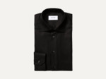 Black Textured Twill Shirt