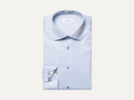 Light Blue Floral Print Effect Solid Signature Twill Shirt