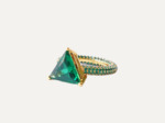 Mega triangle ring green gold