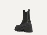 Cleated Heeled Mid Chelsea Boot Patent Croco