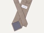 Beige Geometric Print Silk Tie