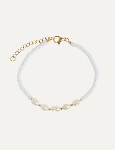 Zora - Pearl White Bead Bracelet