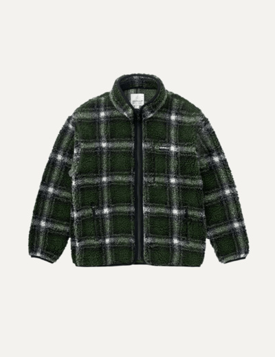 Shadow plaid sherpa jacket