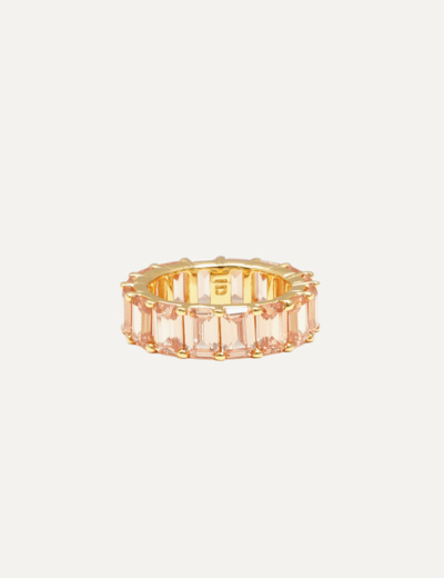 Chunky colorful ring beige gold