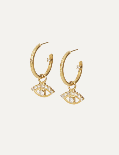 PETITE GREEK EYE EARRINGS GOLD