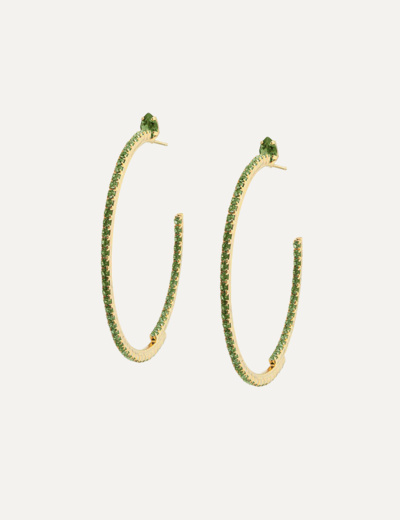 CRYSTAL LOOP EARRINGS GOLD