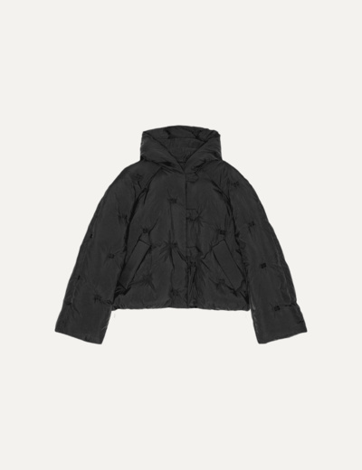 Nylon Tech Puffer Short Jacket