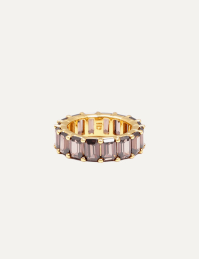 Chunky colorful ring brown gold