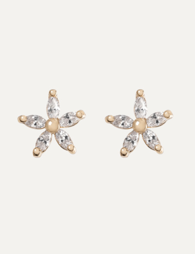 Crystal Flower Stud Earrings