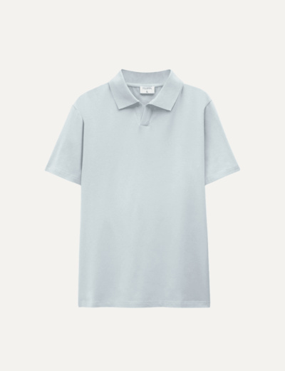 Stretch cotton polo t-shirt