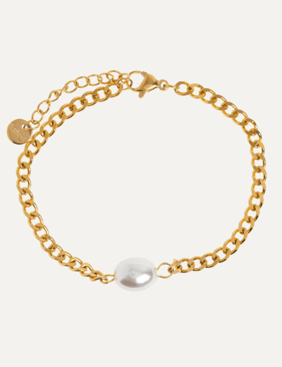 Estelle - Pearl Chain Bracelet Stainless Steel