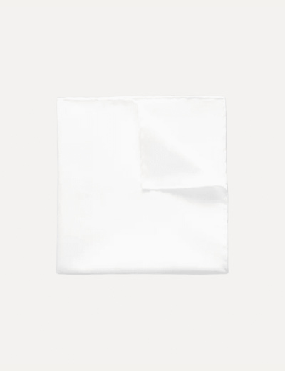 White Signature Twill Pocket Square