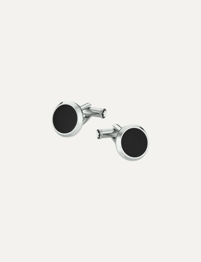 Montblanc cufflinks in steel with onyx